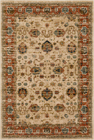 Koyna Cream 3' 5" x 5' 5" Area Rug Karastan Rugs