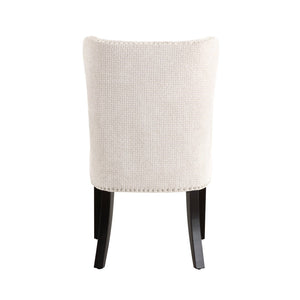 Pasargad Elara Upholstered Dining Chair Set - 2 Elegant Pieces With Nailhead Detail In Ivory Ivory Polyester Pzw-2066