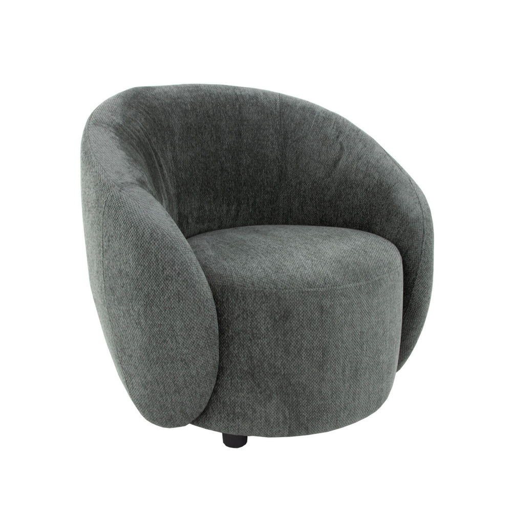 Zeugma Kyle Armchair In Stylish Grey Linen - Modern Design With Tufting, Foam Padding & Black Legs   Kyle Chair White