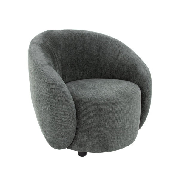 Zeugma Kyle Armchair In Stylish Grey Linen - Modern Design With Tufting, Foam Padding & Black Legs   Kyle Chair White