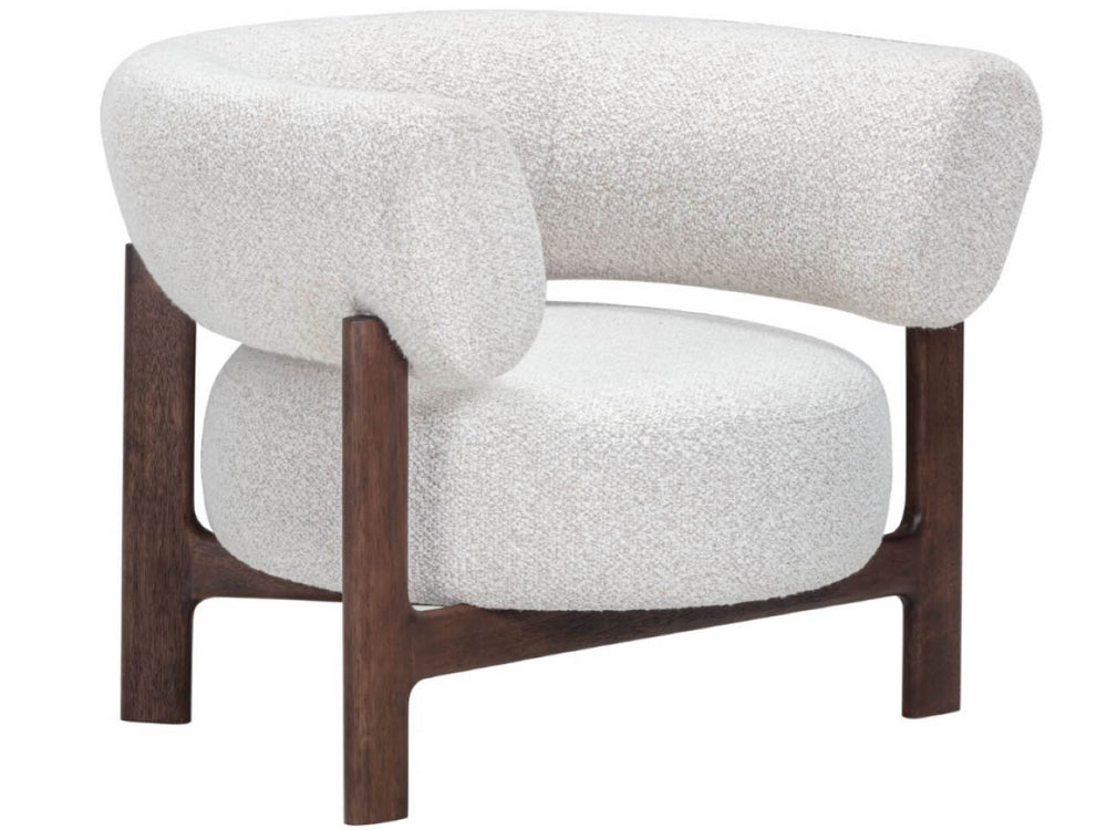 Universal Furniture Kylo Lounge Chair - Modern Elegance With Deep Seat, Whitenoise Boucle Upholstery & Sleek Oak Legs  95% Polyester,5% Acrylic U536503-1834-1-universal