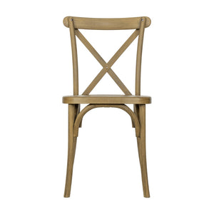 English Elm HERCULES Commercial Cross-Back Stackable Resin Chair for Indoor/Outdoor Use - Durable & Stylish Seating Chestnut L-9-M2-CHSNT-GG