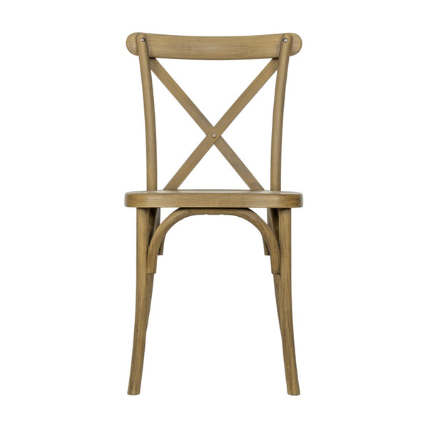 English Elm HERCULES Commercial Cross-Back Stackable Resin Chair for Indoor/Outdoor Use - Durable & Stylish Seating Chestnut L-9-M2-CHSNT-GG
