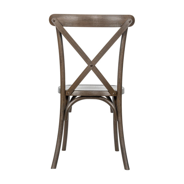 English Elm HERCULES Commercial Cross-Back Stackable Resin Chair for Indoor/Outdoor Use - Durable & Stylish Seating Dark Brown L-9-M2-DKBRN-GG