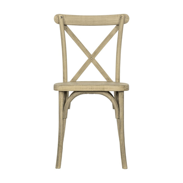 English Elm HERCULES Commercial Cross-Back Stackable Resin Chair for Indoor/Outdoor Use - Durable & Stylish Seating Light Oak L-9-M2-LTOAK-GG