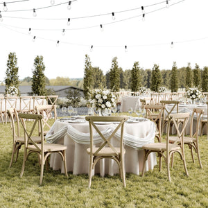 English Elm HERCULES Commercial Cross-Back Stackable Resin Chair for Indoor/Outdoor Use - Durable & Stylish Seating Light Oak L-9-M2-LTOAK-GG