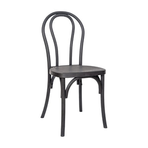 English Elm HERCULES Commercial-Grade Indoor/Outdoor Resin Thonet Style Chair - Stackable & Weather-Resistant Black L-9-M5-BLK-GG