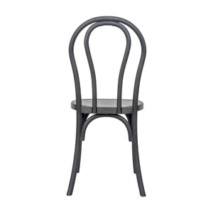 English Elm HERCULES Commercial-Grade Indoor/Outdoor Resin Thonet Style Chair - Stackable & Weather-Resistant Black L-9-M5-BLK-GG