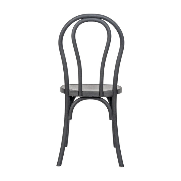 English Elm HERCULES Commercial-Grade Indoor/Outdoor Resin Thonet Style Chair - Stackable & Weather-Resistant Black L-9-M5-BLK-GG