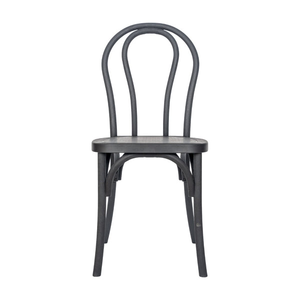 English Elm HERCULES Commercial-Grade Indoor/Outdoor Resin Thonet Style Chair - Stackable & Weather-Resistant Black L-9-M5-BLK-GG