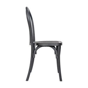 English Elm HERCULES Commercial-Grade Indoor/Outdoor Resin Thonet Style Chair - Stackable & Weather-Resistant Black L-9-M5-BLK-GG