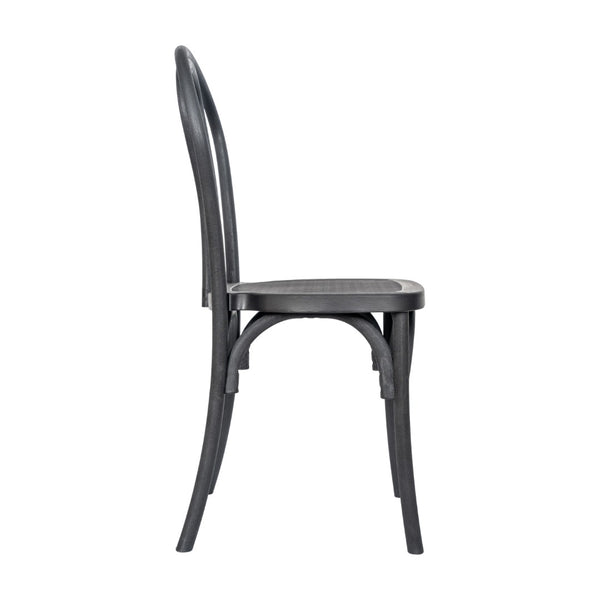 English Elm HERCULES Commercial-Grade Indoor/Outdoor Resin Thonet Style Chair - Stackable & Weather-Resistant Black L-9-M5-BLK-GG