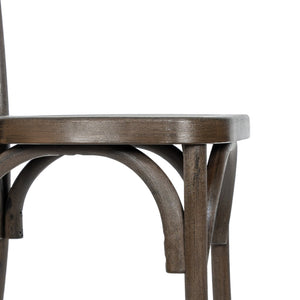 English Elm HERCULES Commercial-Grade Indoor/Outdoor Resin Thonet Style Chair - Stackable & Weather-Resistant Dark Brown L-9-M5-DKBRN-GG