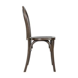 English Elm HERCULES Commercial-Grade Indoor/Outdoor Resin Thonet Style Chair - Stackable & Weather-Resistant Dark Brown L-9-M5-DKBRN-GG