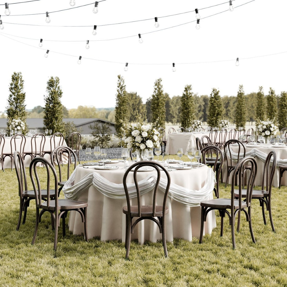 English Elm HERCULES Commercial-Grade Indoor/Outdoor Resin Thonet Style Chair - Stackable & Weather-Resistant Dark Brown L-9-M5-DKBRN-GG