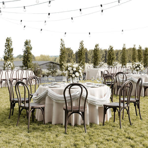 English Elm HERCULES Commercial-Grade Indoor/Outdoor Resin Thonet Style Chair - Stackable & Weather-Resistant Dark Brown L-9-M5-DKBRN-GG