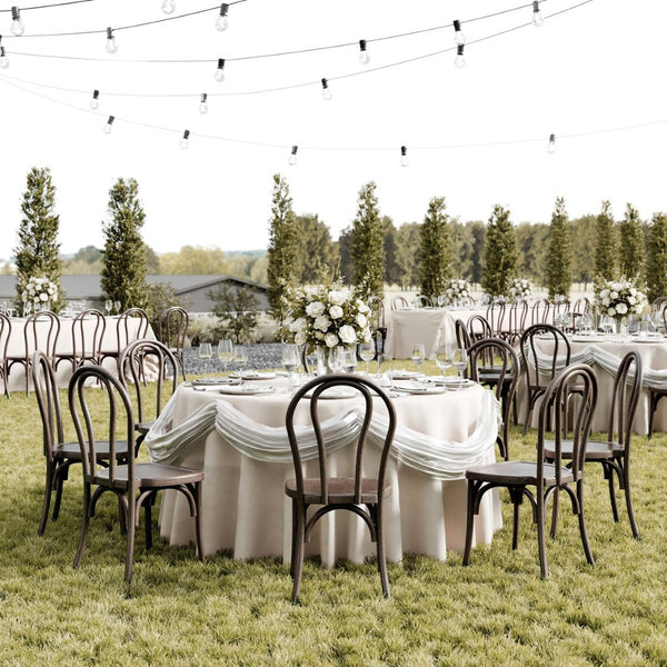 English Elm HERCULES Commercial-Grade Indoor/Outdoor Resin Thonet Style Chair - Stackable & Weather-Resistant Dark Brown L-9-M5-DKBRN-GG