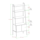 72" Arlo Metal and Wood Ladder Bookshelf with Cabinet - Stylish Storage Solution for Modern Spaces