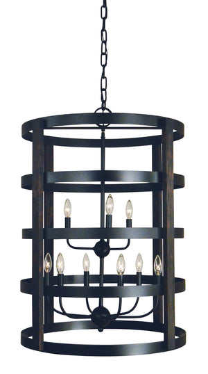 Framburg 9-light Elegant Satin Brass And Matte Black Camille Chandelier For Stunning Home Décor Enhancement Matte Black Metal L1009 Mblack