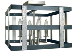 Framburg 4-light Brushed Nickel/Matte Black Montreaux Semi-flush Ceiling Light - Elegant Style For Any Room Brushed Nickel With Matte Black Accents Metal L1031 Bn/Mblack