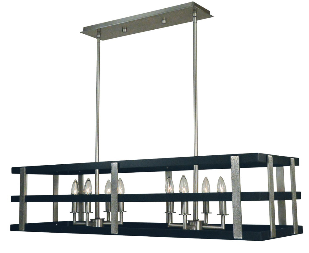 Framburg 8-light Brushed Nickel Montreaux Island Chandelier - Elegant Design For Stylish Home Illumination Brushed Nickel With Matte Black Accents Metal L1038 Bn/Mblack