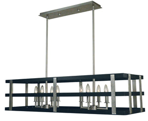 Framburg 8-light Brushed Nickel Montreaux Island Chandelier - Elegant Design For Stylish Home Illumination Brushed Nickel With Matte Black Accents Metal L1038 Bn/Mblack