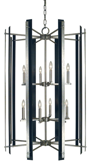 Framburg 12-light Elegant Chandelier In Sleek Finish – Perfect Lighting Solution For Stylish Home Décor Brushed Nickel With Matte Black Accents Metal L1062 Bn/Mblack