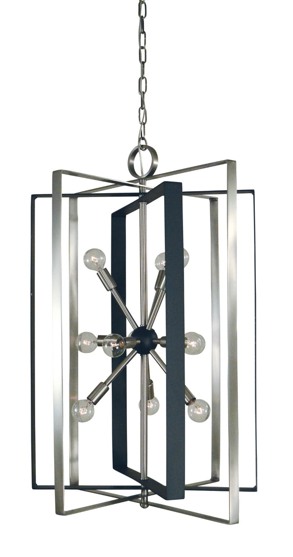 Framburg 11-light Modern Polished Nickel Supernova Chandelier – Elegant Design For Any Space, Stunning Illumination Brushed Nickel With Matte Black Accents Metal L1091 Bn/Mblack