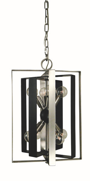 Framburg 8-light Polished Nickel Interstellar Chandelier - Elevate Your Space With Stunning Elegance And Style Brushed Nickel With Matte Black Accents Metal L1098 Bn/Mblack