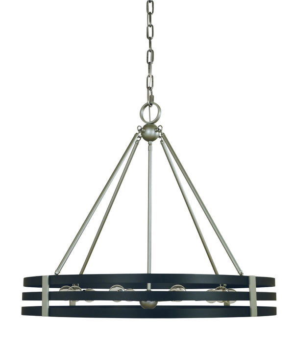 Framburg 10-light Elegant Satin Pewter & Matte Black Luxe Chandelier – Perfect For Modern Home Décor! Satin Pewter,Matte Black Metal L1125 Sp/Mblack