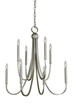 Framburg 8-light Elegant Mahogany Bronze Chandelier - Stunning Dewdrop Collection Fixture For Any Space Brushed Nickel Metal L1129 Bn