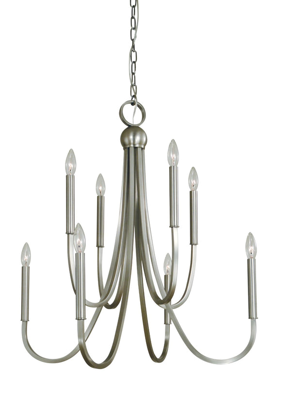 Framburg 8-light Elegant Mahogany Bronze Chandelier - Stunning Dewdrop Collection Fixture For Any Space Brushed Nickel Metal L1129 Bn