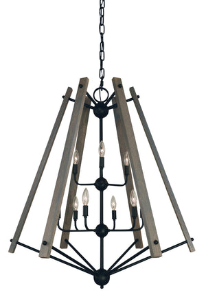 Framburg 9-light Mahogany Bronze Chandelier – Elegant Foyer Lighting For Timeless Style In Any Space Matte Black Metal L1139 Mblack