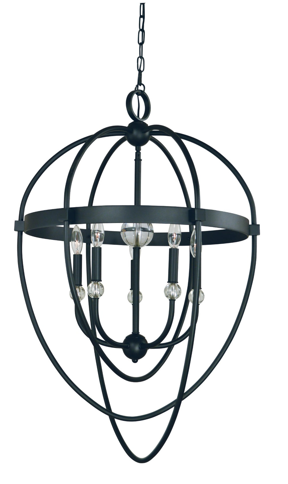 Framburg 5-light Elegant Aurora Chandelier - Stunning Design To Illuminate Your Space With Sophisticated Style Matte Black Metal L1150 Mblack