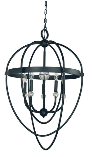 Framburg 5-light Elegant Aurora Chandelier - Stunning Design To Illuminate Your Space With Sophisticated Style Matte Black Metal L1152 Mblack