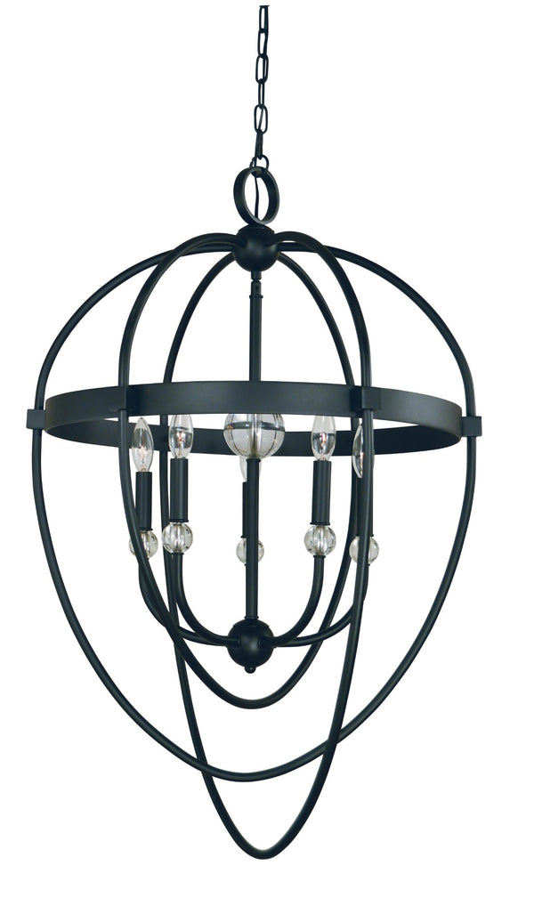 Framburg 5-light Elegant Aurora Chandelier - Stunning Design To Illuminate Your Space With Sophisticated Style Matte Black Metal L1152 Mblack
