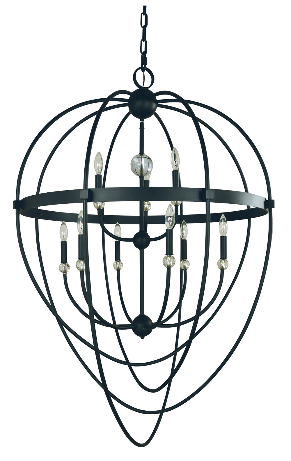 Framburg 9-light Stunning Matte Black Aurora Foyer Chandelier - Elegant Illumination For Any Space Matte Black Metal L1154 Mblack