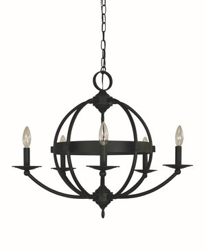 Framburg 5-light Modern Matte Black Aurora Chandelier - Elegant Design For Any Home Décor Or Office Space Matte Black Metal L1155 Mblack