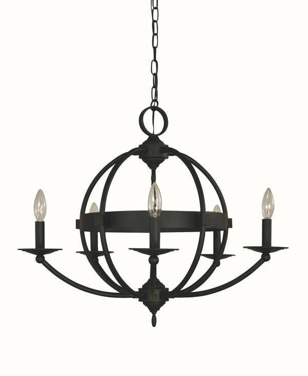 Framburg 5-light Modern Matte Black Aurora Chandelier - Elegant Design For Any Home Décor Or Office Space Matte Black Metal L1155 Mblack