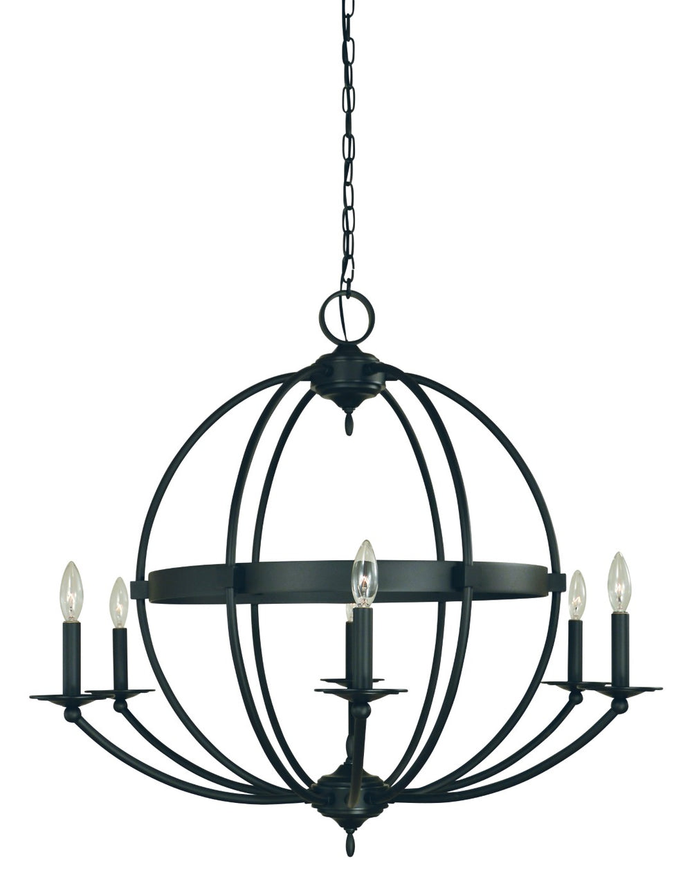 Framburg 6-light Matte Black Aurora Chandelier: Elegant Design For Modern Spaces, Perfect Lighting Solution Matte Black Metal L1156 Mblack