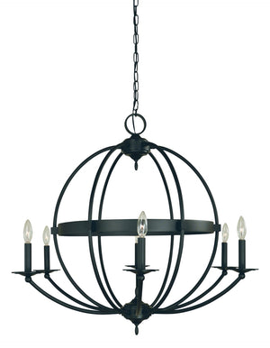 Framburg 6-light Matte Black Aurora Chandelier: Elegant Design For Modern Spaces, Perfect Lighting Solution Matte Black Metal L1156 Mblack