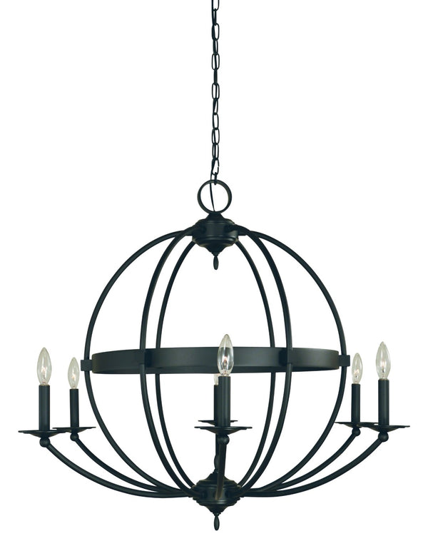 Framburg 6-light Matte Black Aurora Chandelier: Elegant Design For Modern Spaces, Perfect Lighting Solution Matte Black Metal L1156 Mblack