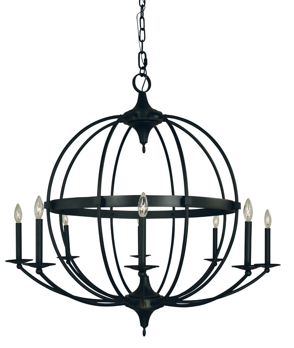 Framburg 8-light Modern Matte Black Aurora Foyer Chandelier - Elegant Illumination For Any Space Decor Matte Black Metal L1158 Mblack