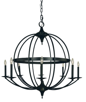 Framburg 8-light Modern Matte Black Aurora Foyer Chandelier - Elegant Illumination For Any Space Decor Matte Black Metal L1158 Mblack