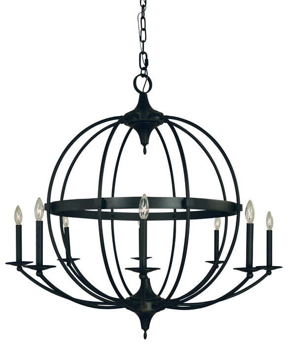 Framburg 8-light Modern Matte Black Aurora Foyer Chandelier - Elegant Illumination For Any Space Decor Matte Black Metal L1158 Mblack