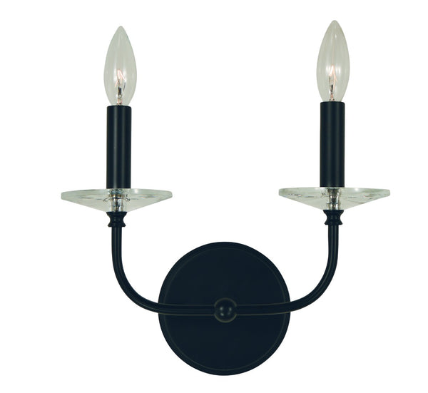 Framburg 2-light Elegant Matte Black Ashley Wall Sconce - Modern Design Perfect For Any Home Decor Style Matte Black Metal L1162 Mblack