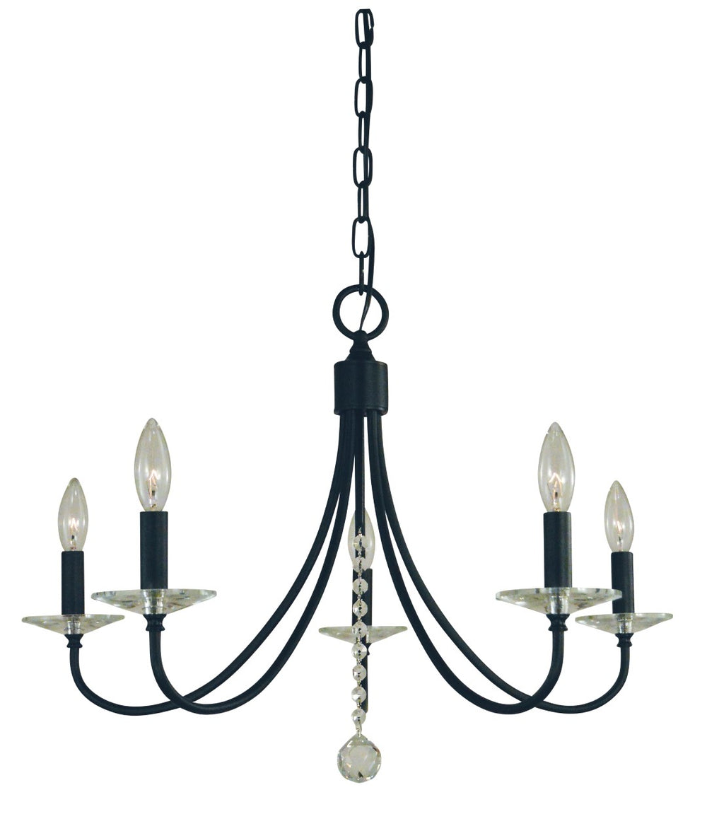 Framburg 5-light Matte Black Ashley Chandelier - Elegant Modern Design For Living Room, Dining, Or Entryway Matte Black Metal L1165 Mblack