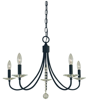 Framburg 5-light Matte Black Ashley Chandelier - Elegant Modern Design For Living Room, Dining, Or Entryway Matte Black Metal L1165 Mblack