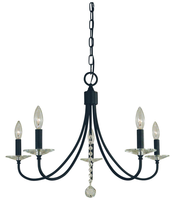 Framburg 5-light Matte Black Ashley Chandelier - Elegant Modern Design For Living Room, Dining, Or Entryway Matte Black Metal L1165 Mblack
