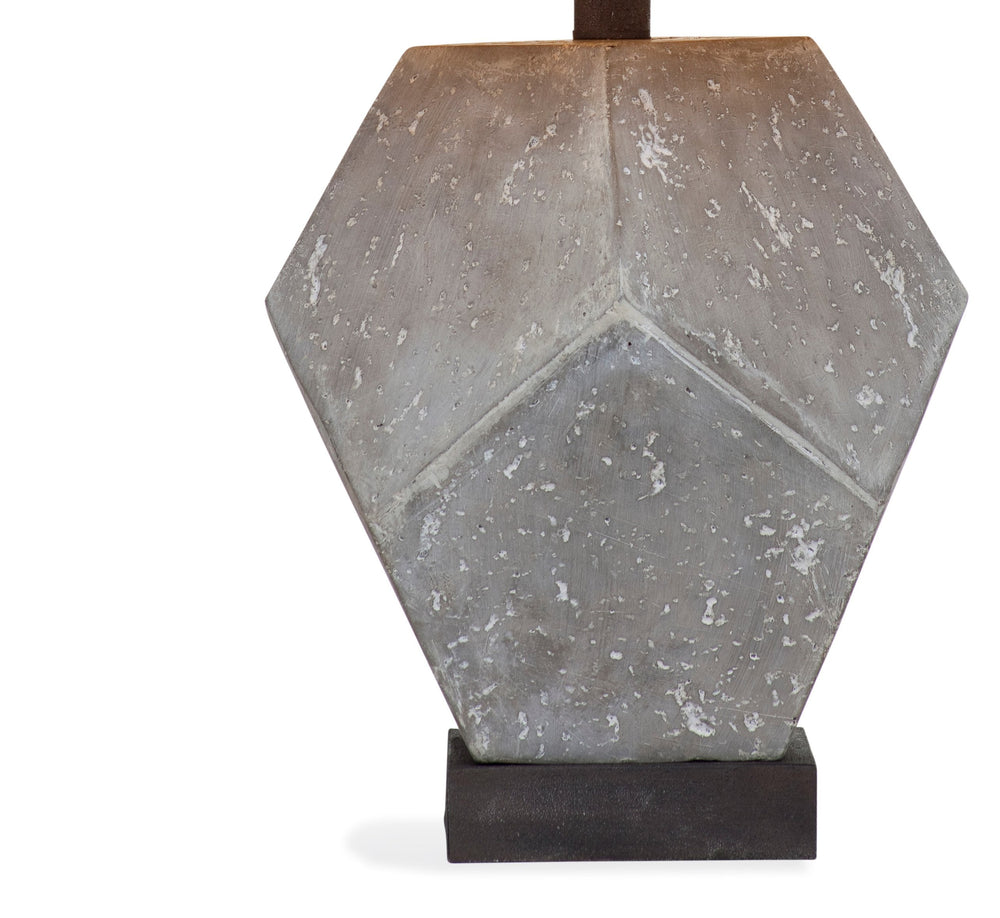 Basset Mirror Wallace Table Lamp – Unrefined Elegance With A Chic Cement Base And Stylish Drum Shade For Any Room Gray Resin,Hard Back Linen Shade L2977t